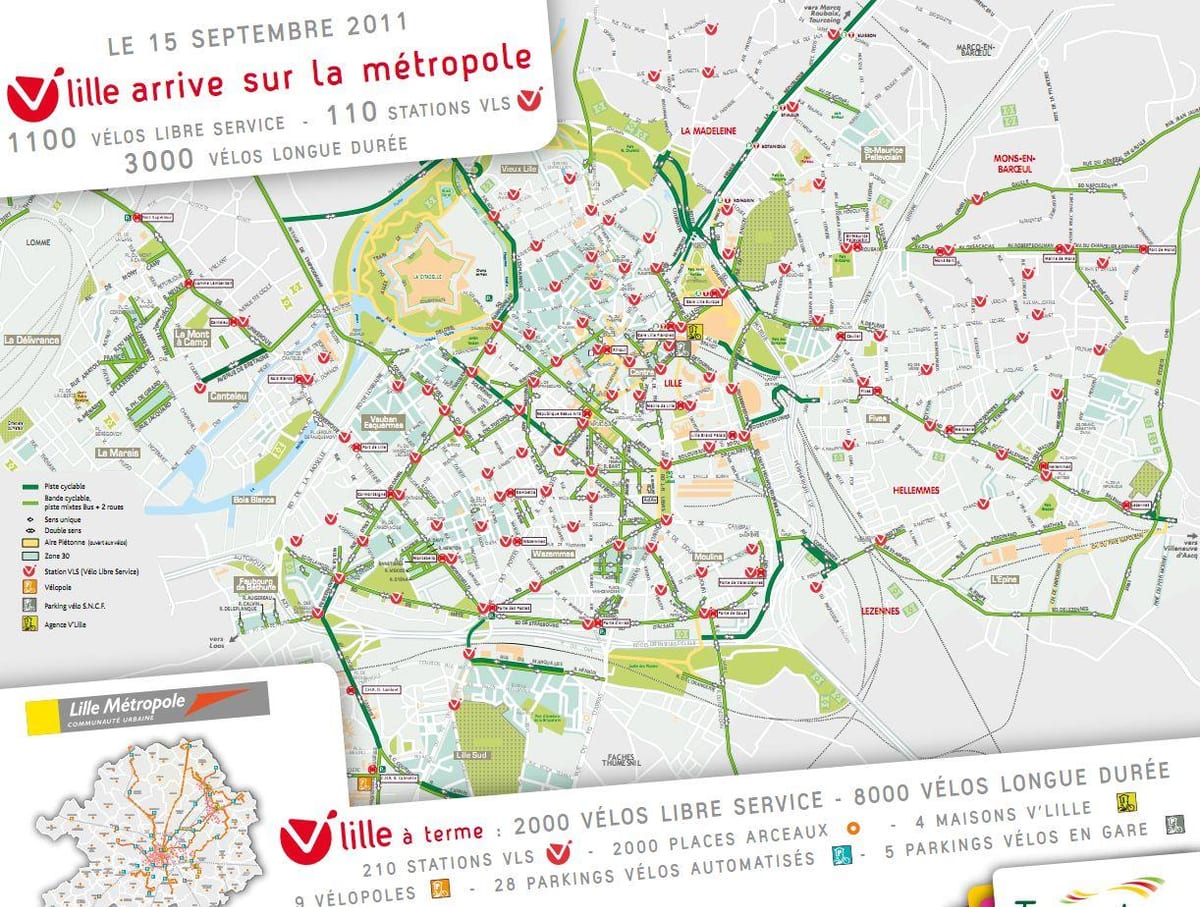map of Lille bike