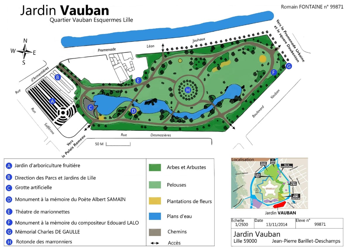 map of Lille garden