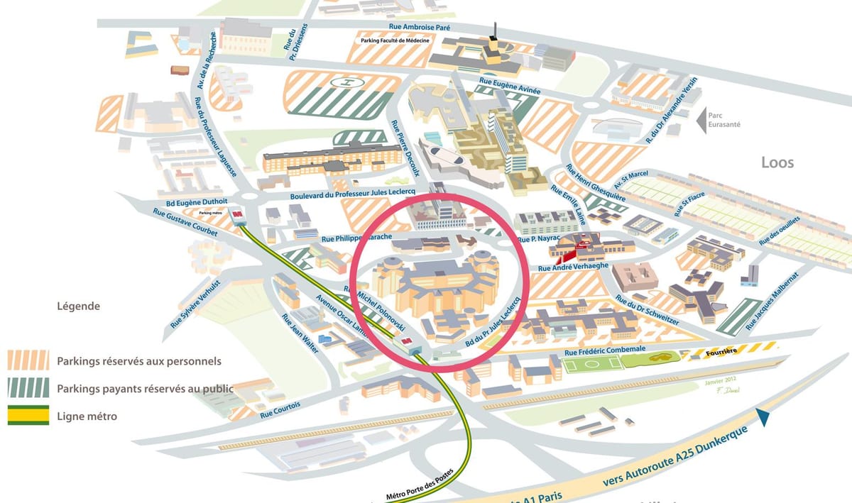map of Lille hospital 