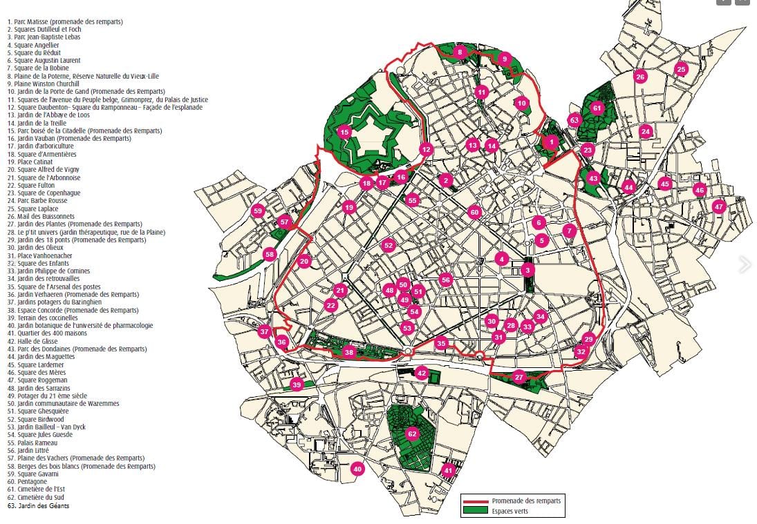 map of Lille monument