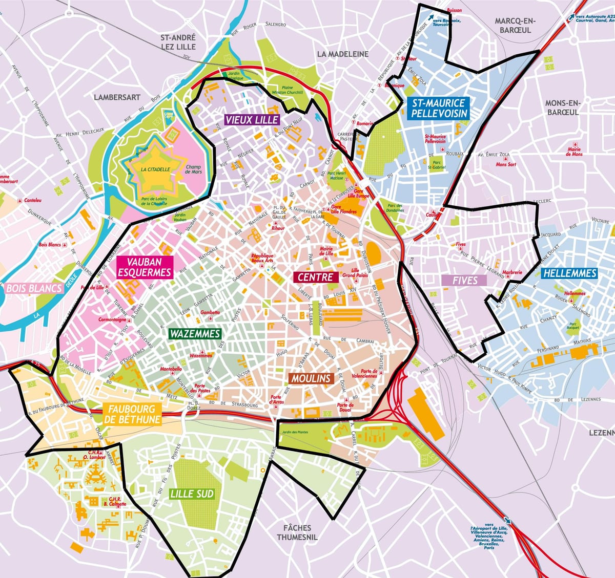map of Lille suburb