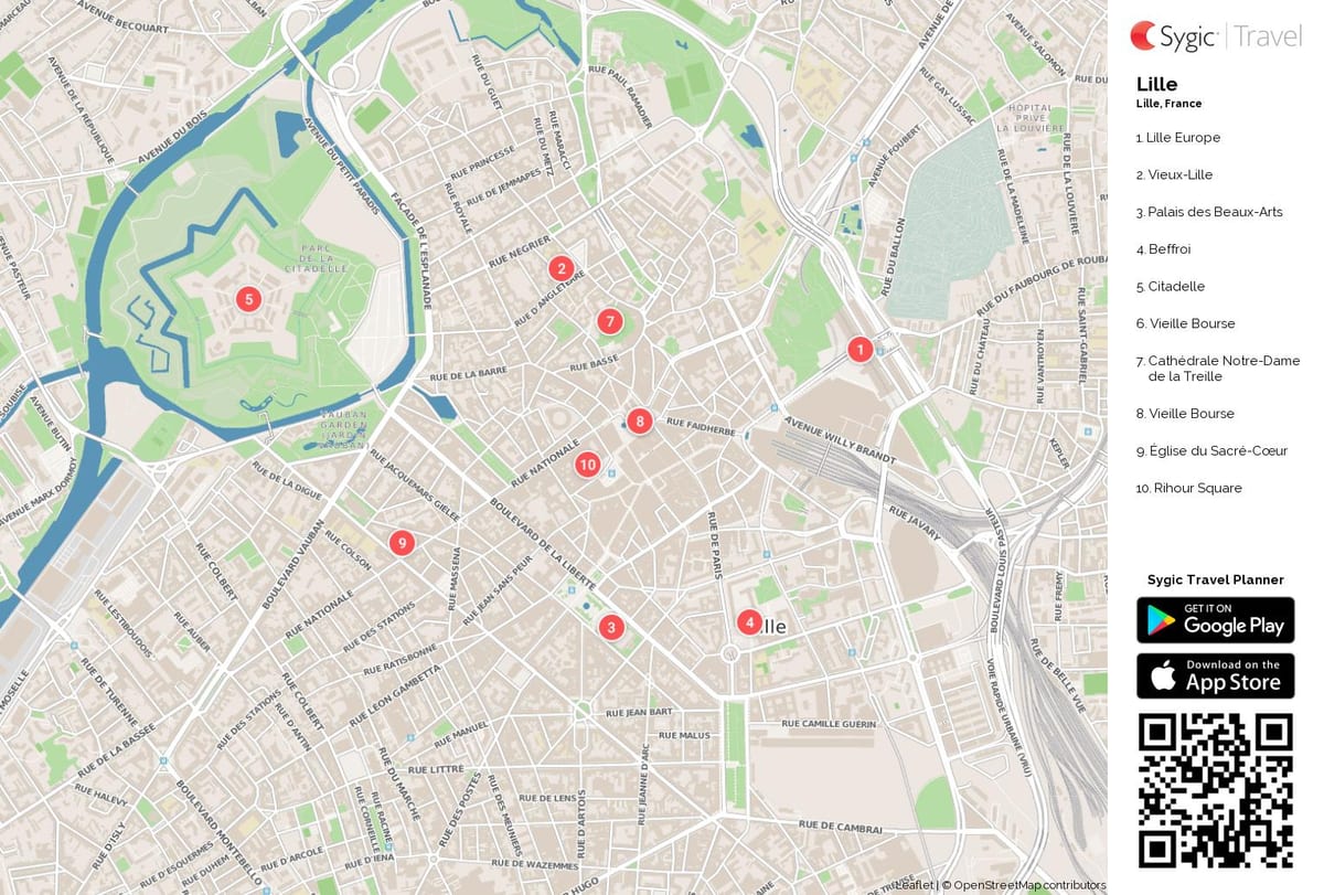 tourist map of Lille france