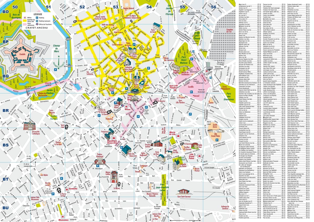printable map of Lille tourist