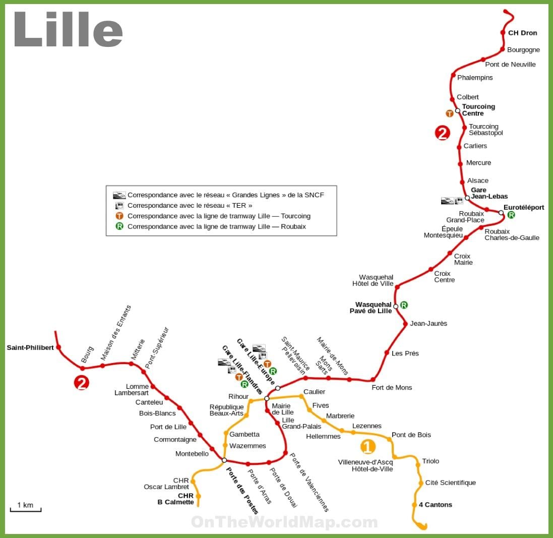 Lille subway map
